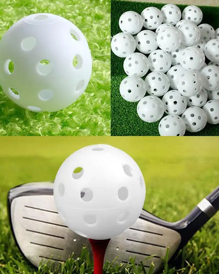 12Pcs Practice Golf Balls Hollow Plastic Golf Training Balls Colored Airflow Golf Balls Swing Practice Driving Range PE Toy Ball