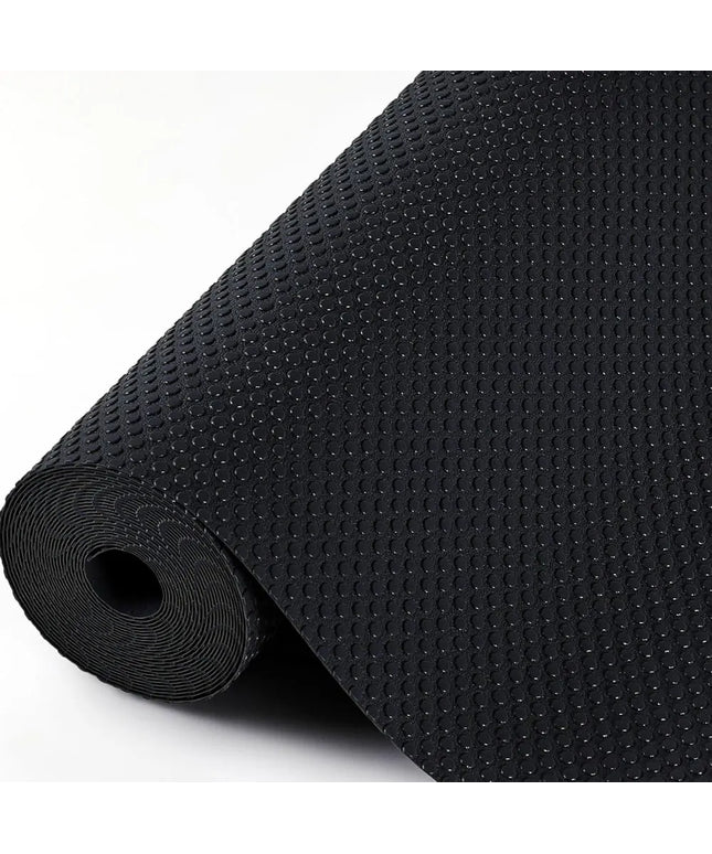 1PC Kitchen Shelf Liner - Non-Slip Waterproof Drawer Mat, Washable Oilproof Cabinet Pad, Non-Adhesive Black
