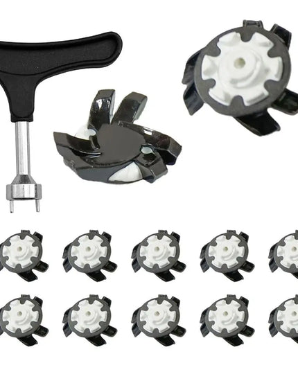 Golf Shoe Spikes Replacements 12 Pieces Footwears Anti Slip Golf Cleat Quick Twist Golf Spikes Golf Cleats Portable Wrench Screw