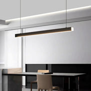 Modern LED linear chandelier for dining room office white bar pendant lights kitchen island lighting black minimalist lamp