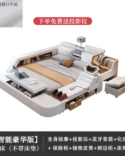 Comforter Mattresses Double Bed Luxury Organizer Bedframe Headboards Double Bed Bedroom Smart Camas De Dormitorio Furniture Home