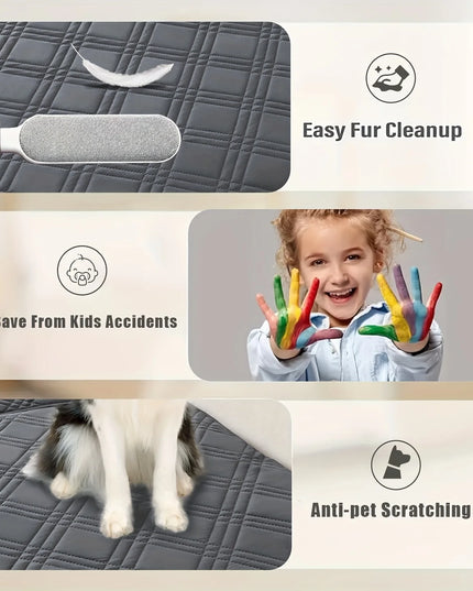 1 Set Water-repellent Geometric Sofa Cushion Grey Non-Slip Mat Blanket Living Room Universal Sofa Covers 90*160&90*210