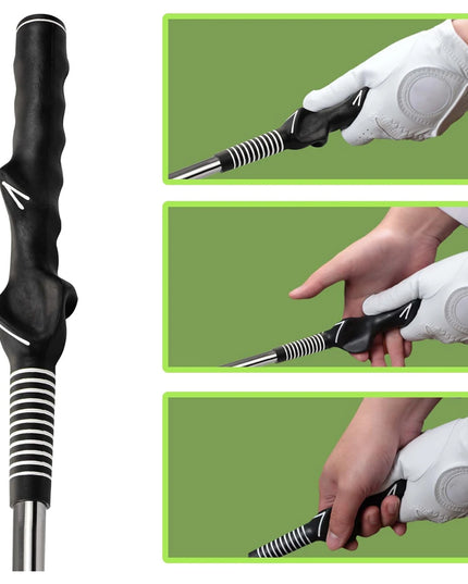 Retractable Golf Swing Trainer with Click Feedback Anti-Slip Rubber Grip Foldable Golf Practice Aid for Indoor Outdoor Training