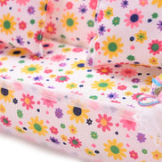 1 Set Cute Miniature Doll House Furniture Flower Cloth Sofa With 2 Cushions Pretend Play For Doll Kids Play House Toys
