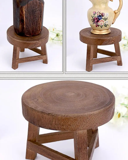Wood Low Stools Small Bench Plant Stand Indoor Outdoor er Pot Holder Shelf Modern for Entryway Garden Decoration