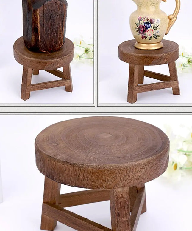 Wood Low Stools Small Bench Plant Stand Indoor Outdoor er Pot Holder Shelf Modern for Entryway Garden Decoration