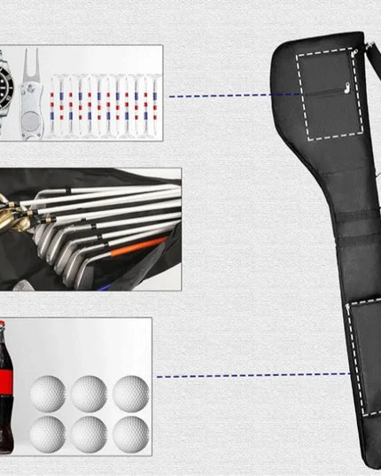 Foldable Golf Clubs Bag Beginner Practice Golf Gun Bag Oxford Cloth Portable Club Storage Bags Professional Sports Accessories