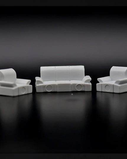 2 Sets 1:50 1:75 DIY Architecture Building Indoor Furniture Model Diorama ABS Plastic Sofa Set House Decoration for Layout