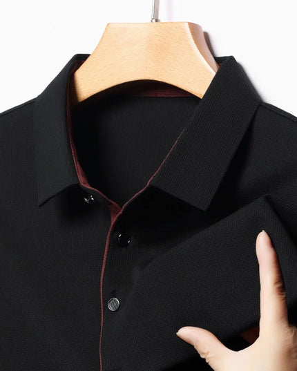 2025 new men's golf jersey summer collar, loose, elastic, quick drying and moisture absorption