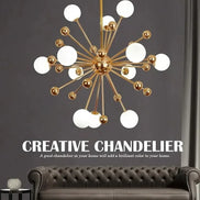 Modern Global Led Chandelier Kitchen Restaurant Living Room Pendant Lamp Organic Glass Acrylic Artificial Satellite Decor Lights