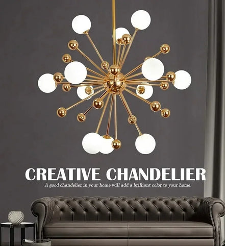 Modern Global Led Chandelier Kitchen Restaurant Living Room Pendant Lamp Organic Glass Acrylic Artificial Satellite Decor Lights
