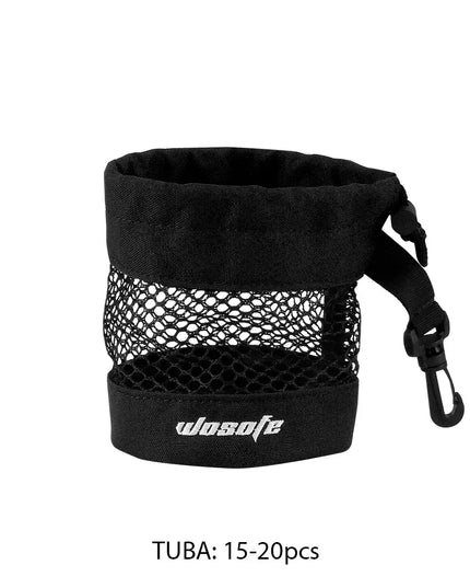 1pc  Black Golf Ball Pouch Bag, with High Quality Mesh Nylon and Hanging Plastic Clip,Convenient To Hang On Golf Bag