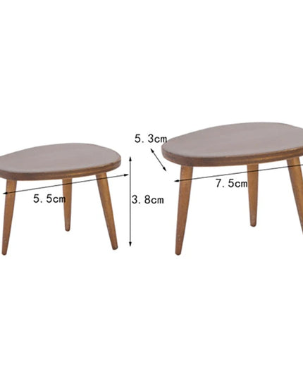 1 Set 1:12 Dollhouse Miniature Wooden Furniture Triangle Coffee Table Computer Desk Tea Model Living Room Home Decor Toy