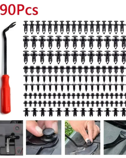 190pcs Mixed Automotive Retaining Clips – 6 Types Push Fasteners for Bumper and Trim Repair