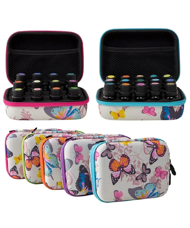 Travel Essentials Oil Storage Bag White Butterfly 15/12 Slots for 5ML 15ml Essential Oil Storage Case 10ml Display Organizadores