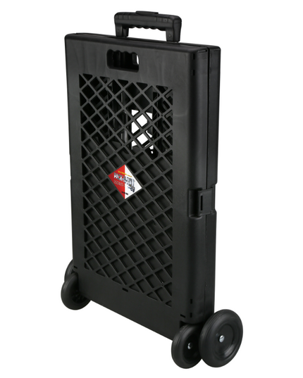 Grid trolley large-capacity plastic folding shopping cart four-wheel plastic folding luggage cart shopping trolley