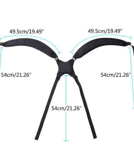 G92F Golf Bag Backpack Straps Thicken Padded Golf Carrying Bag Strap Adjustable Black Double Shoulder Straps Easy to Use
