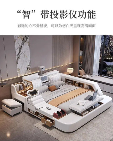 Comforter Mattresses Double Bed Luxury Organizer Bedframe Headboards Double Bed Bedroom Smart Camas De Dormitorio Furniture Home