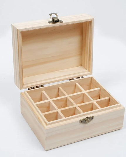 Essential Oil Wooden Storage Box 12/25 Slots Carry Organizer Essential Oil Bottles Aromatherapy Container Storage Box Case