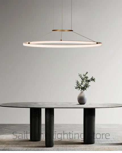 Modern Round Restaurant Chandelier Lighting LED Used For Kitchen Living Room Decoration Hanging Ring Dining Room Table Lamps