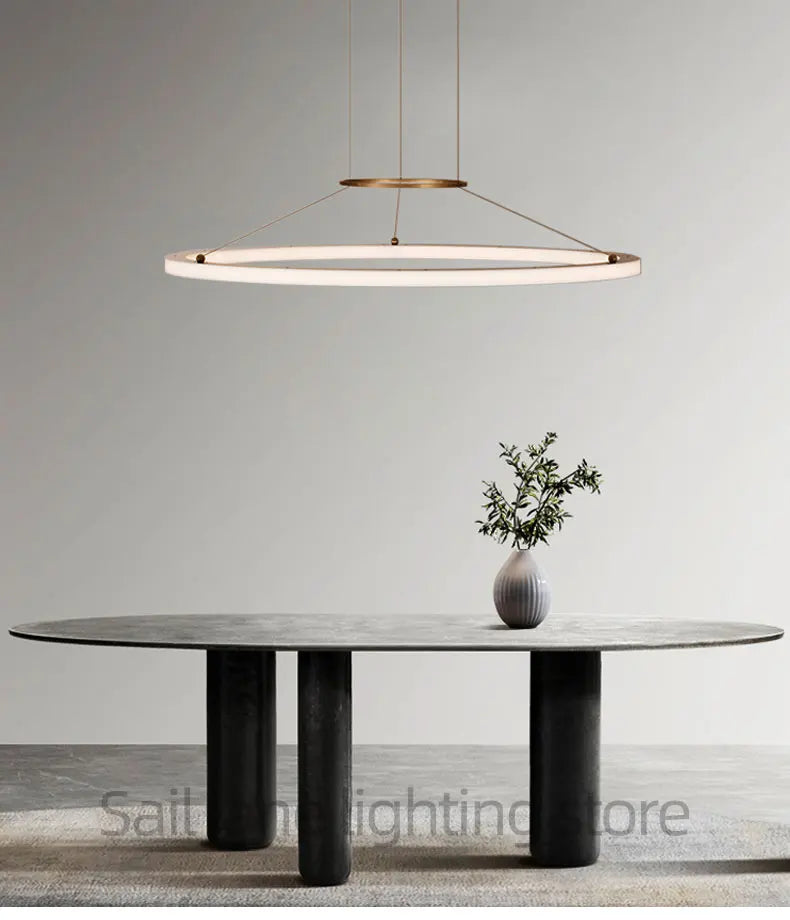 Modern Round Restaurant Chandelier Lighting LED Used For Kitchen Living Room Decoration Hanging Ring Dining Room Table Lamps