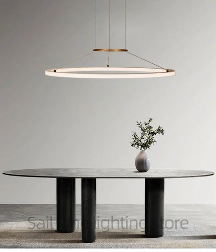 Modern Round Restaurant Chandelier Lighting LED Used For Kitchen Living Room Decoration Hanging Ring Dining Room Table Lamps