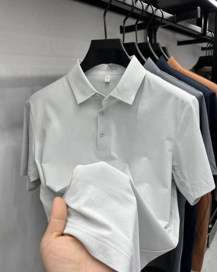 Top Brand Quality Mesh Fabric Sports Polo Shirt -Men's Wrinkle-resistant Breathable Ultra-stretch Golf Shirt Top and Tees