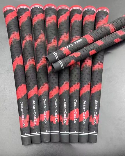 Jean Carlo Golf Grips Rubber 60R Standard Driver Hybird Irons Woods Wedges Universal Golf Club Grip Black with Red