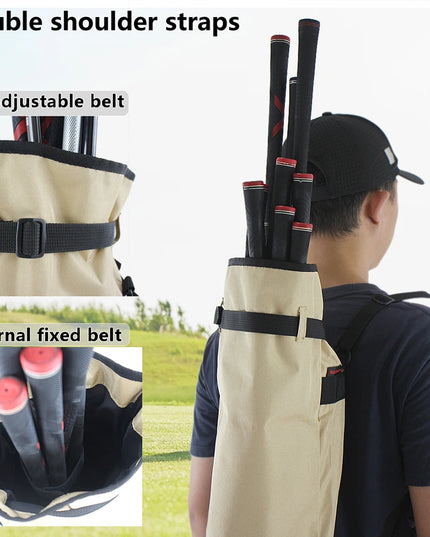 Lightweight Golf Carry Bag with Adjustable Shoulder Strap - Holds 8-10 Clubs, Foldable Portable Golf Bag with Multiple Compartme