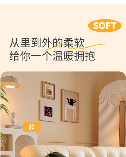 Cloud Retractable Sofa French Cream Wind Straight Row Multi-functional Reclining And Sleeping Leather Electric Sofa