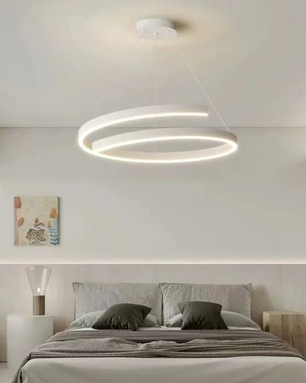 Modern LED spiral chandelier is suitable for living room dining room bedroom study villa home decoration lighting room decoratio
