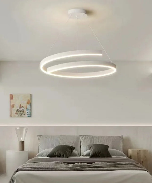 Modern LED spiral chandelier is suitable for living room dining room bedroom study villa home decoration lighting room decoratio