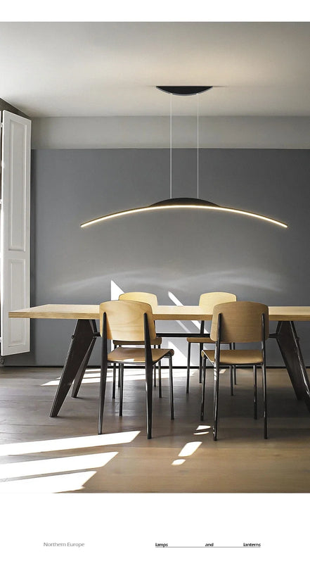 Modern LED Chandelier for Dining Room Kitchen Bar Living Bedroom Ceiling Pendant Lamp Black Simple Design Chandelier Light