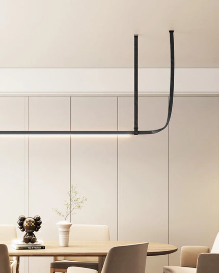 Modern LED Leather Chandelier Minimalist long chandelier For Living Room Kitchen Island Decor Dining Table Hanging Lamp fixtures