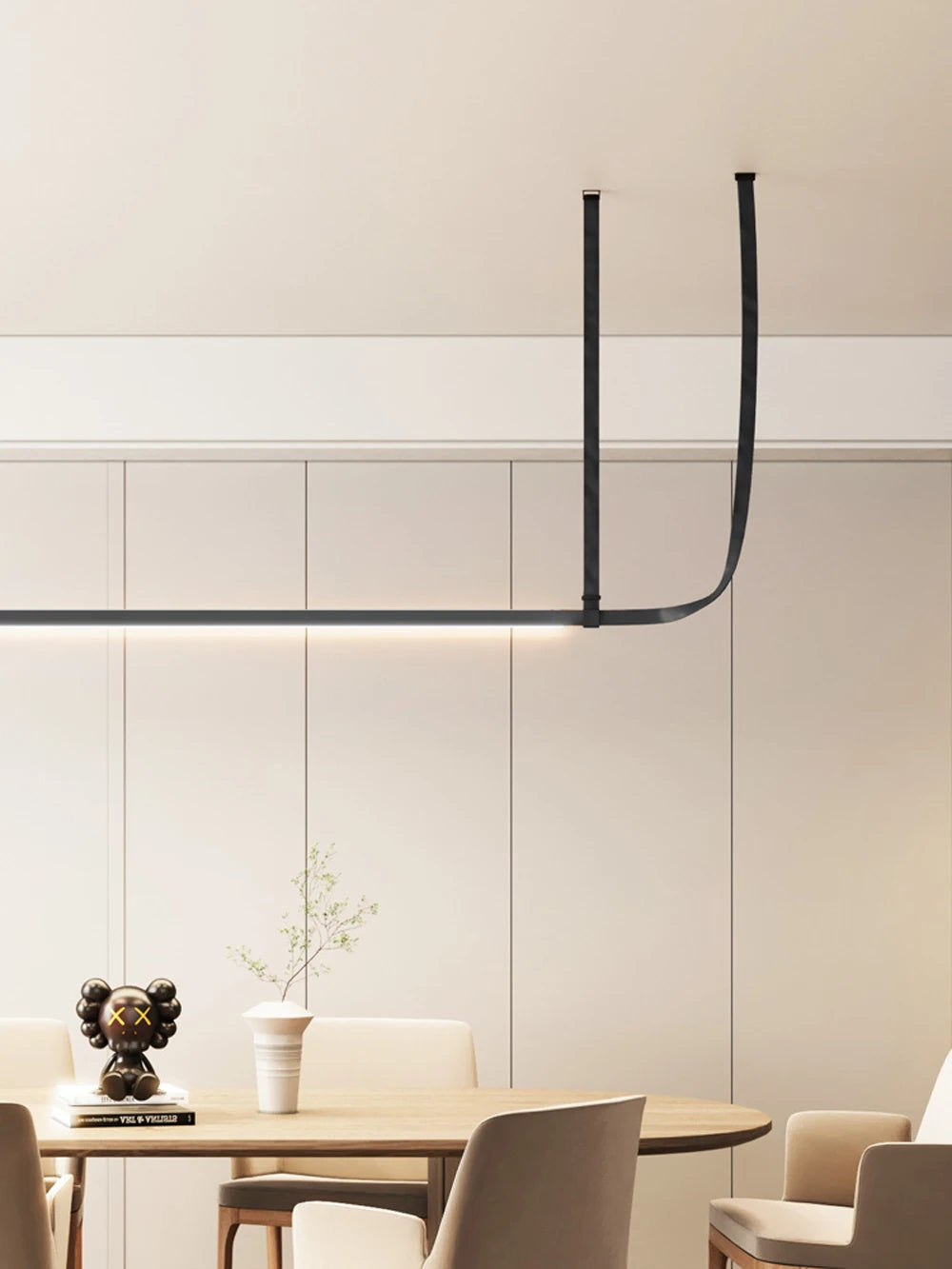 Modern LED Leather Chandelier Minimalist long chandelier For Living Room Kitchen Island Decor Dining Table Hanging Lamp fixtures