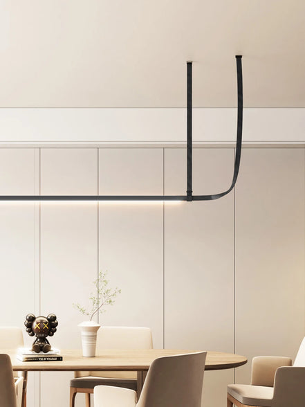 Modern LED Leather Chandelier Minimalist long chandelier For Living Room Kitchen Island Decor Dining Table Hanging Lamp fixtures