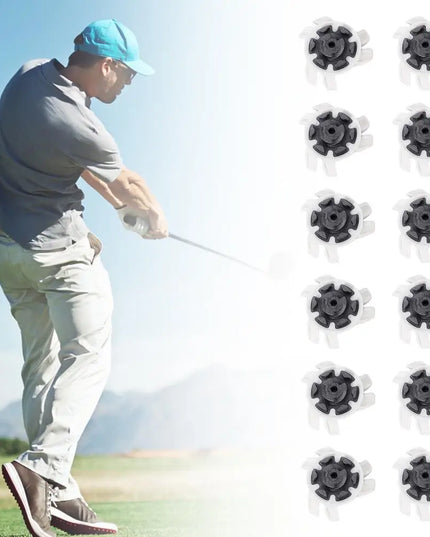 Golf Shoe Spikes Replacements 12 Pieces Footwears Anti Slip Golf Cleat Quick Twist Golf Spikes Golf Cleats Portable Wrench Screw