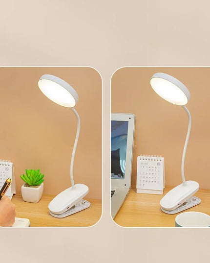 Led Table Lamp USB Rechargeable Night Light With Folding Clamp Study Stand Read Lamp Touch 3 Modes Dimming Eye Protection Light