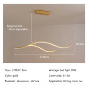 Modern Minimalist Led Chandelier Creative Personality Dining Room Bar Pendant Light Lighting Kitchen Hanging Lamp Lustre Fixture