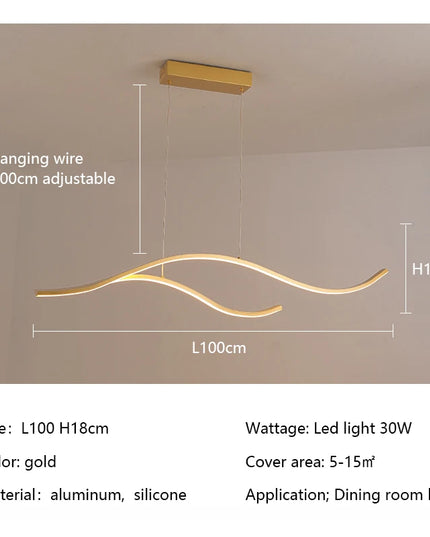 Modern Minimalist Led Chandelier Creative Personality Dining Room Bar Pendant Light Lighting Kitchen Hanging Lamp Lustre Fixture