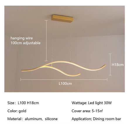 Modern Minimalist Led Chandelier Creative Personality Dining Room Bar Pendant Light Lighting Kitchen Hanging Lamp Lustre Fixture