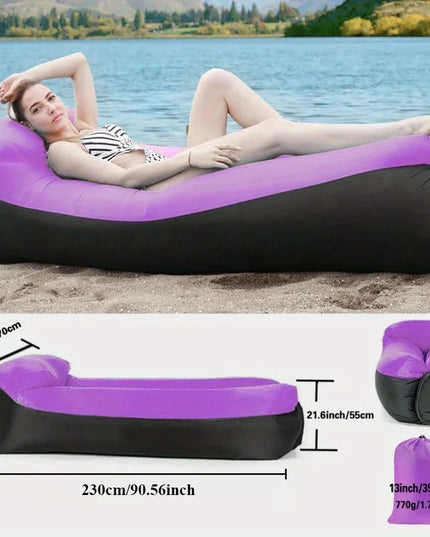 New Lazy Folding Camping Inflatable Sofa Portable Outdoor Inflatable Lounger Comfortable Outdoor Furniture Camping Air Mattress