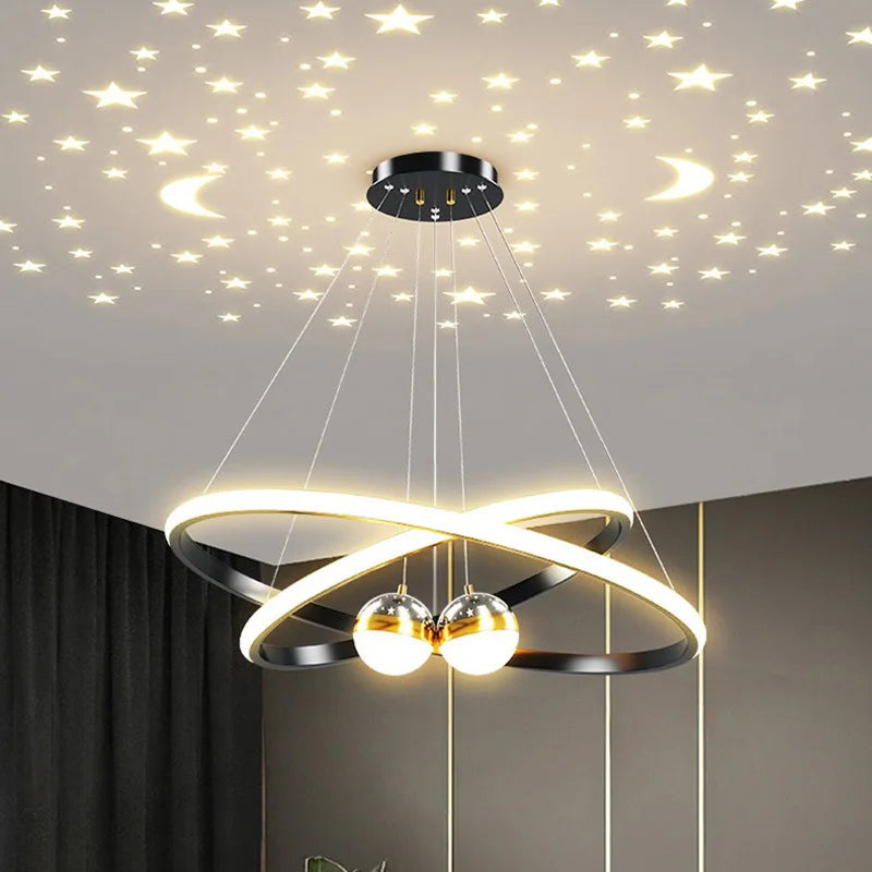 Modern led dining room chandeliers simple ring chandelier living bedroom Lights home indoor lighting decorative Pendant Lamps