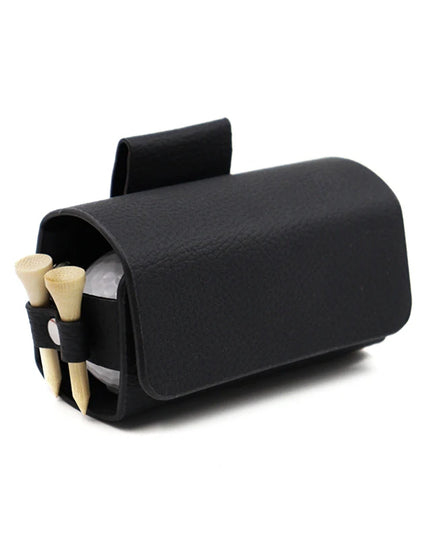 Golf Pouch Bags Travel Case Golf Ball Bag Portable Waist Storage Bag PU Leather For 2Pcs Golf Balls Holds  And 4 Golf Tees Bag
