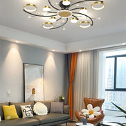 Modern Led Chandelier Gold Aluminum Luxury Pendant Lights For Living Room Bedroom Study Room K9 Crystal Decorative Lamps 90-260V