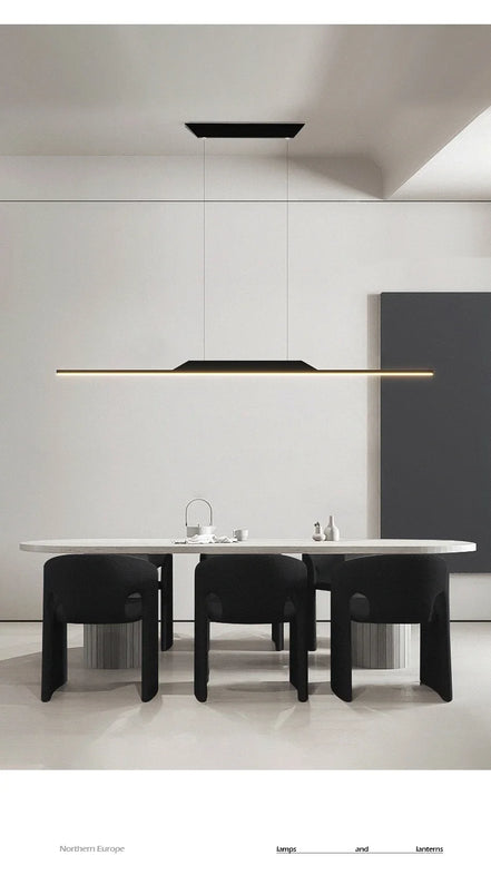 Modern LED Chandelier for Dining Room Kitchen Bar Living Bedroom Ceiling Pendant Lamp Black Simple Design Chandelier Light