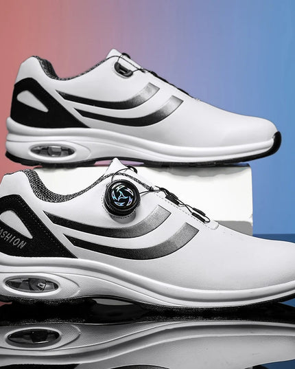 Golf Shoes Air Cushion Men Sports Running Driving Shoes Breathable Lightweight Comfortable Athletic Nonskid Rotating Sneakers