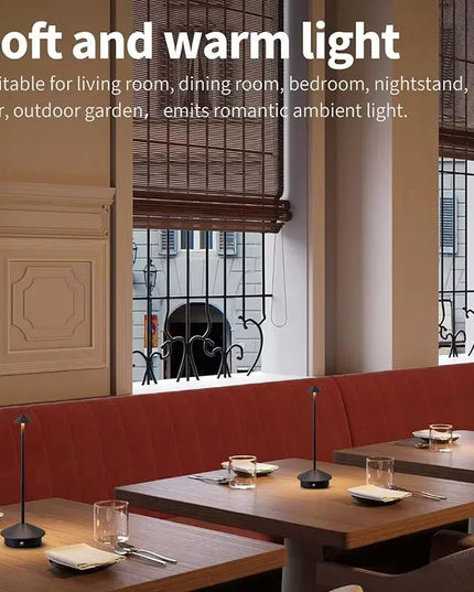 Cordless Table Lamps Rechargeable LED Desk Lamp Outdoor Waterproof Portable Touch Dimmable NightLight for Restaurant DiningHome