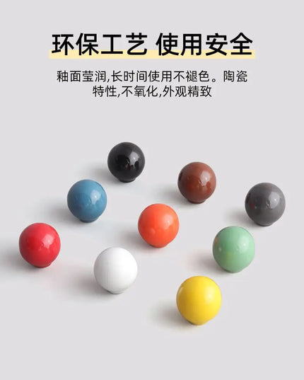 Handles Drawer Cabinet Furniture Kitchen Handles for Cabinet Knob Door Drawer Knob Colour Ceramics Rotundity Single Hole