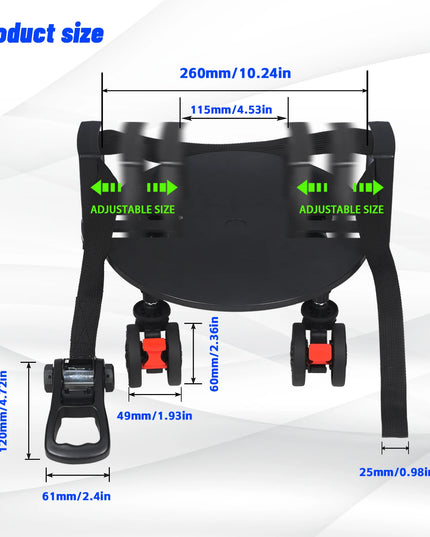 Golf Bag 360° Universal Wheel Trolley DetachablePortable Club Stand Mobile Base